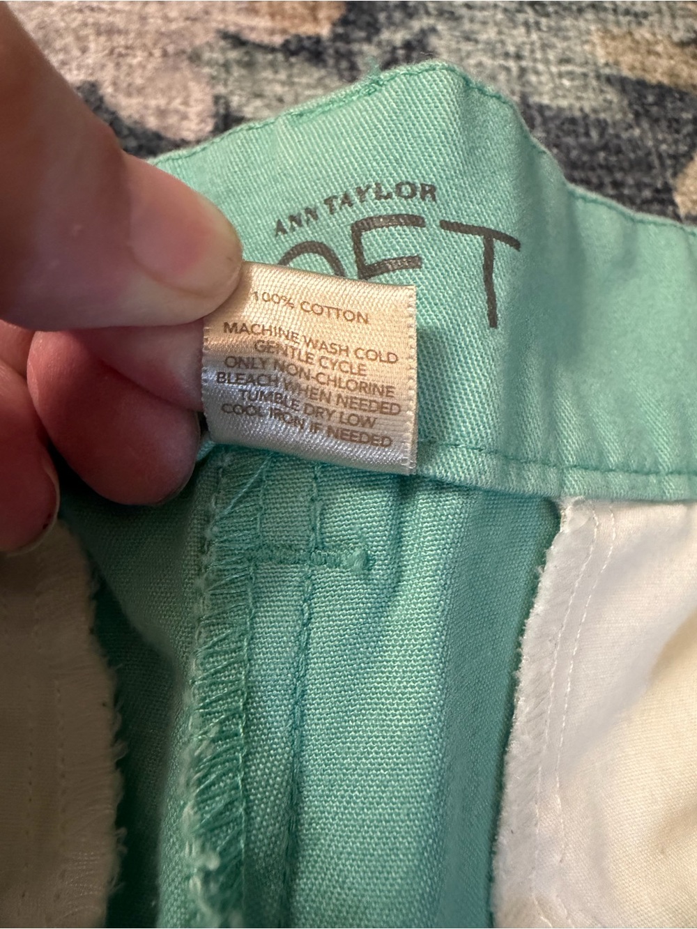 LOFT Mint Green Scalloped Hem Women's Shorts - Picture 3 of 4